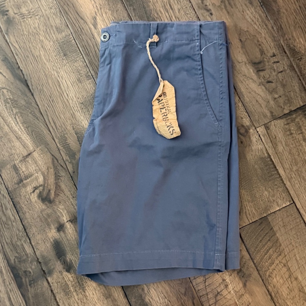 PAPERBACKS Mens‎ Flat Front Chino Shorts Slate Blue Size 36 Casual